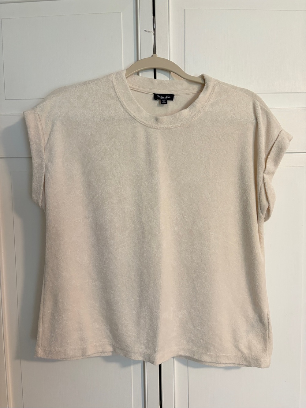 Splendid Cream Short Sleeve Terry Relaxed Tee